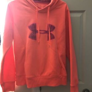 Coral Under Armour Hoodie. Ladies size Medium